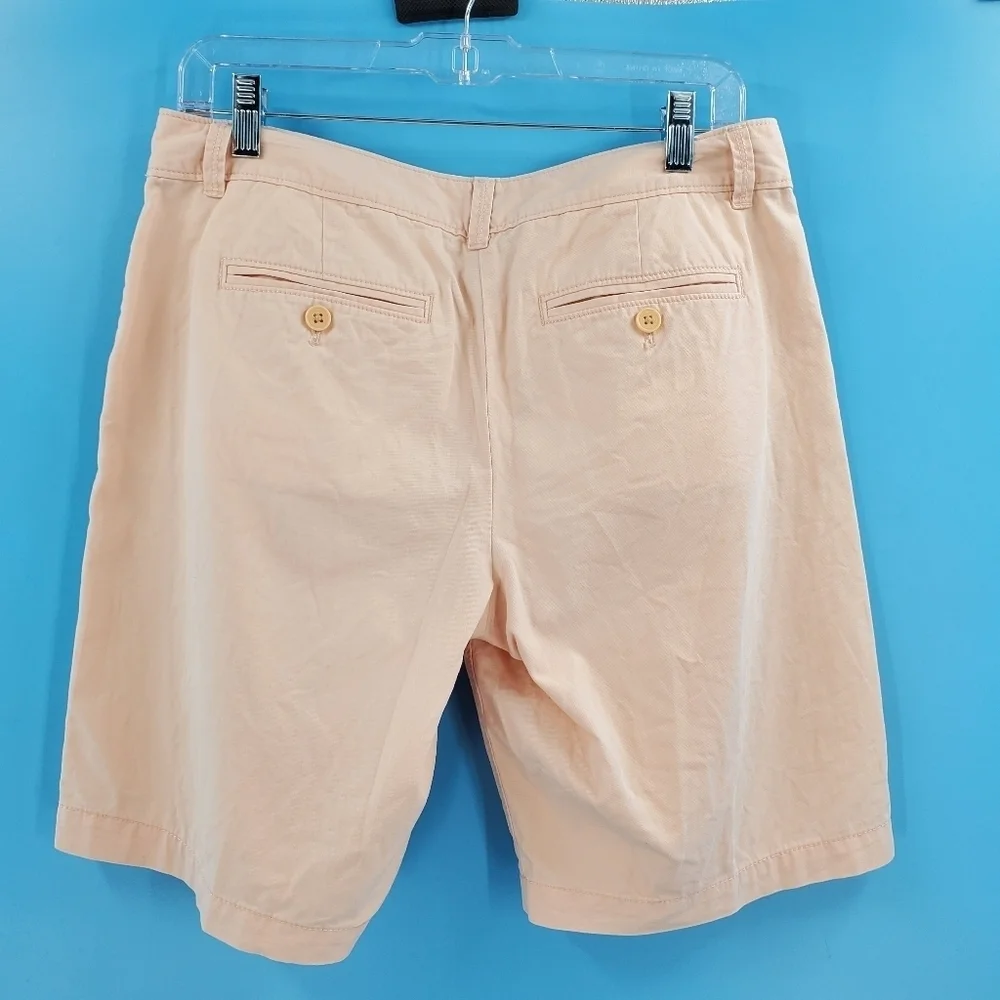 Ann Taylor Loft peach cotton bermuda shorts 6